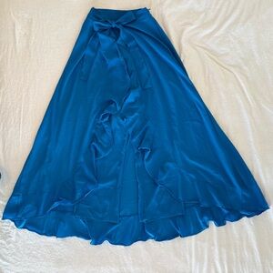 Blue Wrap Skort Pants Women’s 27 Flowy Palazzo Pants Flowy Boho Resortcore